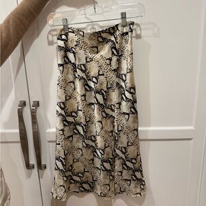 Princess Polly Snake Print Midi Skirt - Black and Cream